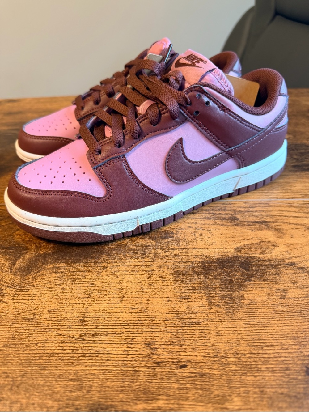 Nike Dunk Low Pink and Maroon Sneakers 6.5W